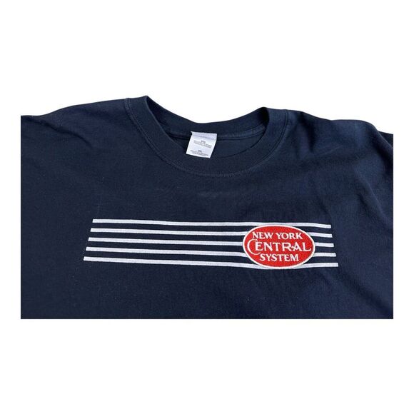 New York Central System Railroad Dk Black T-Shirt Size XXL Railway Embroidered - Picture 10 of 11